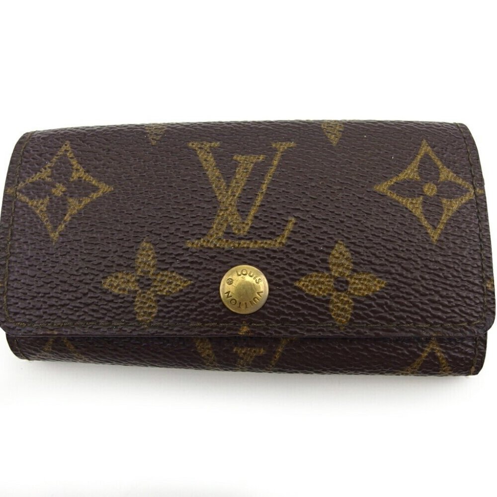 LOUIS VUITTON Key Case Monogram Beige Monogram Canvas Authentic USED